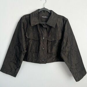 Alembika Size XS • Oversized Black Lagenlook Crop Jacket.